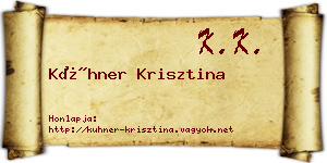 Kühner Krisztina névjegykártya